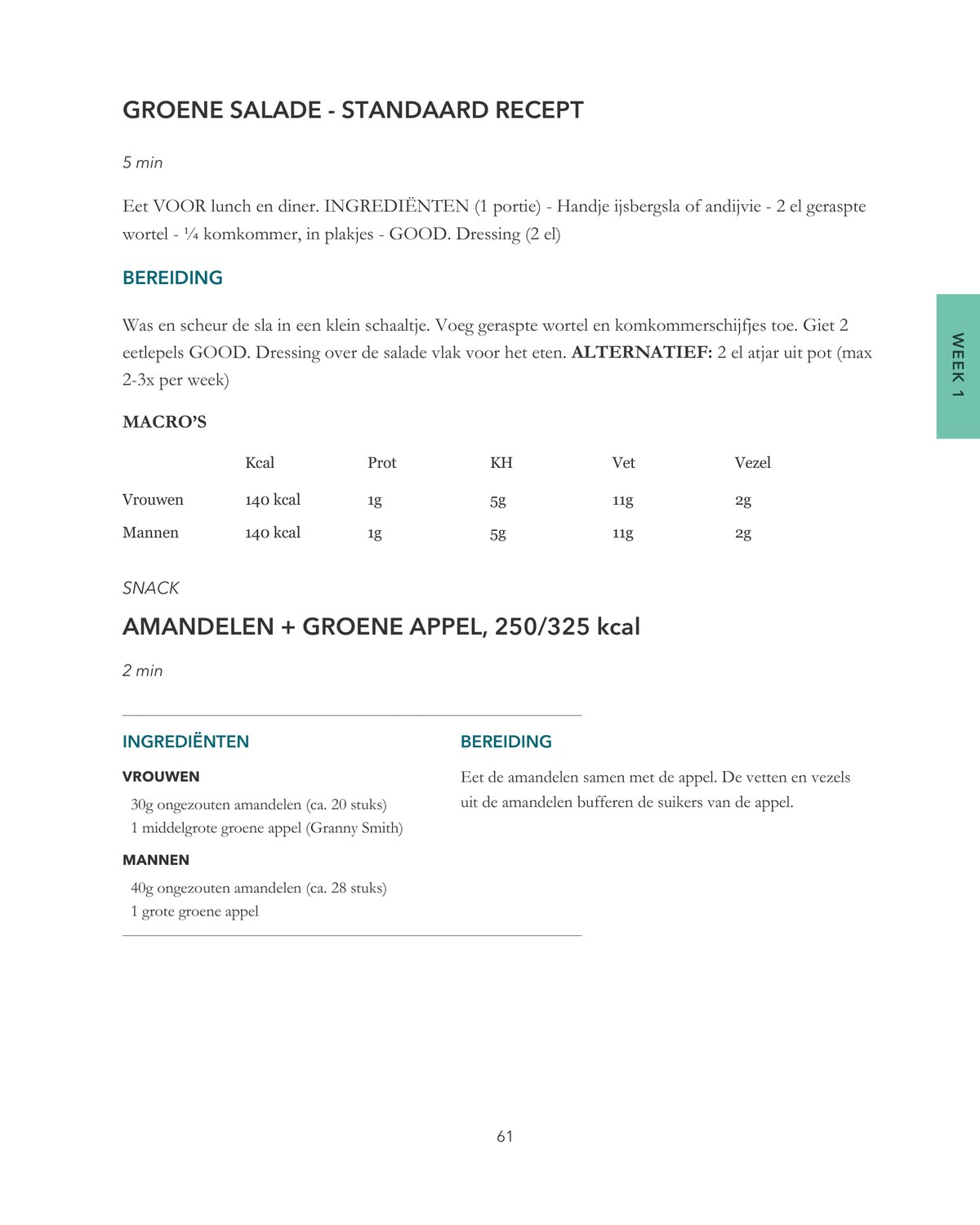 Snackpagina amandelen en groene appel uit GOOD.21