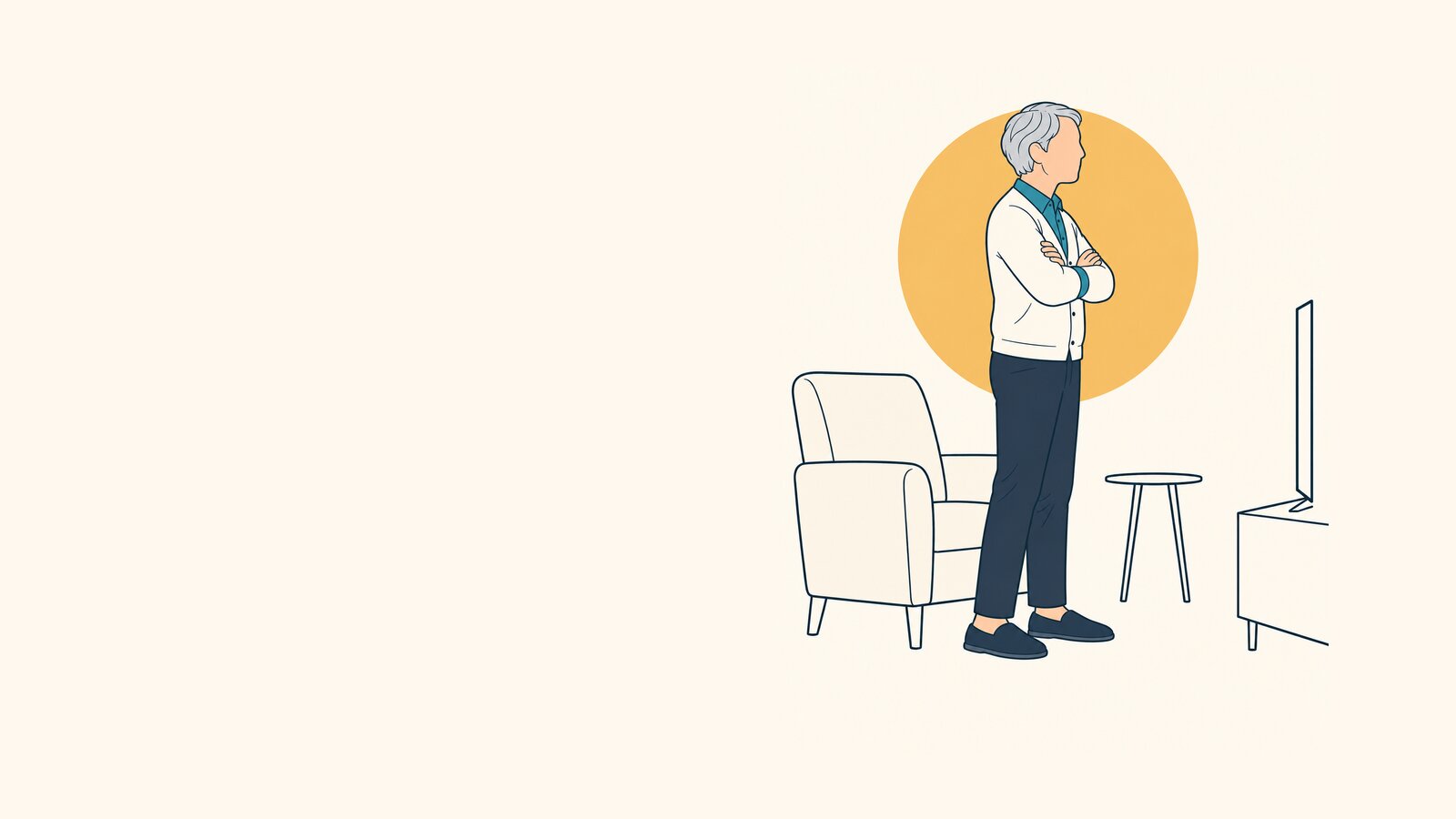 Een gezin danst samen in een lichte woonkamer, de bank is opzij geschoven